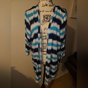 Onque Womans Womans Striped Cardigan Size 1x